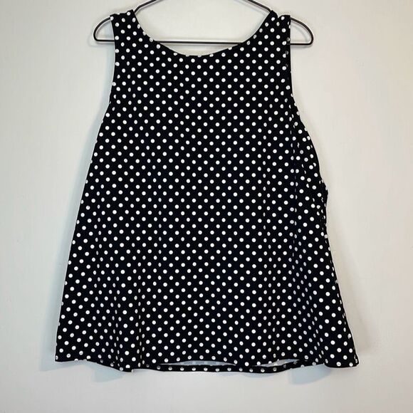 Lands End High Neck Polka Dot Tankini Top 24W - Picture 1 of 4